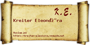 Kreiter Eleonóra névjegykártya